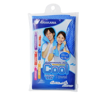 Hirakawa Cool towel ผ้าเย็นเอนกประสงค์ zip lock - สีฟ้า