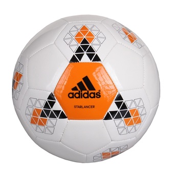 Adidas Football STARLANCER V ลูกฟุตบอลหนังเย็บ รุ่น AC5543 เบอร์ 5 (สีขาว/ส้ม)
