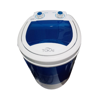 TOKAI Washing Machine mini เครื่องซักผ้าฝาบนขนาดพกพา ปั่นแห้งในตัว แบบ 2 in 1 ขนาด 3 kg ( สีฟ้า )