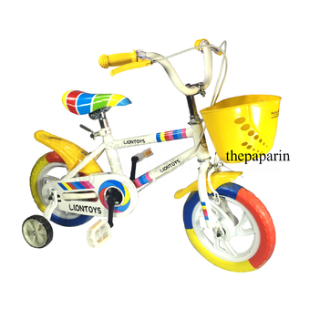 The Paparin รถจักรยานเด็ก จักรยานเด็ก 12 นิ้ว มีล้อประคองข้างถอดได้- สีเหลือง