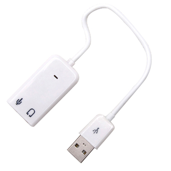 USB 2.0 Audio 3D Sound Virtual 7.1 Channel Card Adapter (White)