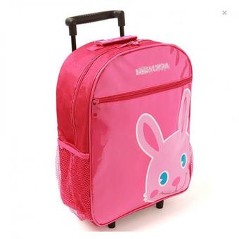 กระเป๋าเป้ล้อลากสำหรับเด็ก สีชมพู ลายกระต่าย