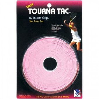 TOURNA TAC เทปพันด้ามแบบหนึบ 10 ชิ้น Pink- Tour Pack, 10 XL grips on roll