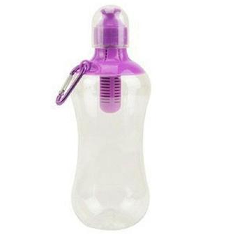 Hang-Qiao 550ML Portable Water Purifier Hydration Filter Bottle Purple