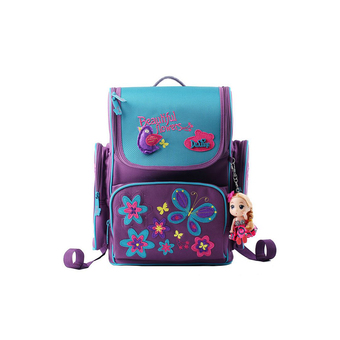 Delune กระเป๋าเป้นักเรียน สำหรับเด็กวัย 2 - 7 ขวบ วัสดุ 600D Nylon กันซึมน้ำ ( Purple )