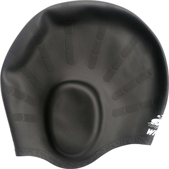 Fashional Ear protection Silicone swim cap,customized logo available(CAP-1100) BLACK (Intl)