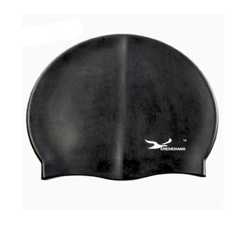 หมวกว่ายน้ำแบบปิดหู กันน้ำเข้า Waterproof silicone swimming cap swimming cap สีดำ