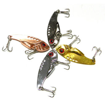 Metal Fishing Lures Bass Spoon Crank Bait Tackle Set of 4