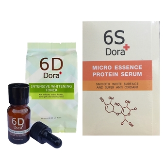 6D Dora โทนเนอร์สลายฝ้า กระ + 6S Dora เซรั่มขาวใสเด้ง (Micro Essence Protein Surum)