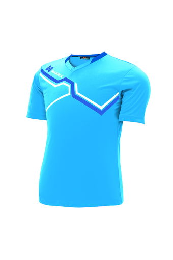 WARRIX SPORT เสื้อฟุตบอลพิมพ์ลาย WA-1516 สีฟ้า-น้ำเงิน