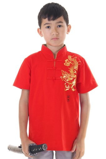 Princess of asia เสื้อเชิ้ตจีนเด็กลายมังกร (สีแดง)