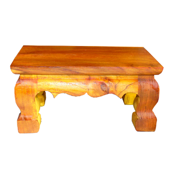 โต๊ะไม้สัก โต๊ะหมู่บูชา ขนาดเล็ก สี่เหลี่ยมผืนผ้า 5X8 นิ้ว ขาสิงห์ เหมาะสำใส่ของบูชา
