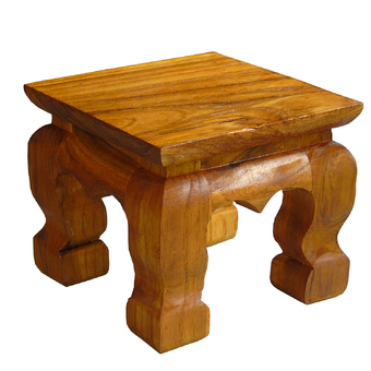โต๊ะไม้สัก โต๊ะหมู่บูชา ขนาดเล็ก สี่เหลี่ยมจตุรัส 5X5 นิ้ว ขาสิงห์ เหมาะสำใส่ของบูชา