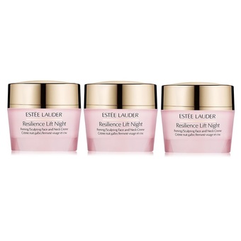 ESTEE LAUDER Resilience Lift Night Firming/Sculpting Face and Neck Creme ขนาดทดลอง 15 ml (3 กระปุก)