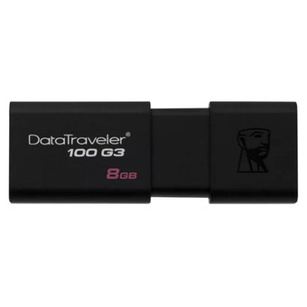 KINGSTON FLASH DRIVE 8 GB. FLASH DRIVE KINGSTON (DT100G3/8GBFR) USB 3.1
