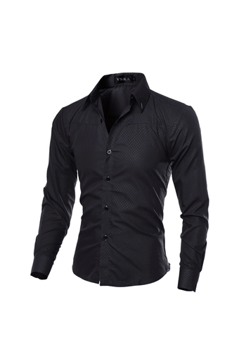 Cheap new winter big yards M-XXXXXL men's long-sleeved black shirt