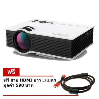 NANOTECH New Upgraded UC40 Plus Mini HD LED Projector UNIC UC40+ For Games Video TV Home Theater Beamer Support VGA Free HDMI USB AV USB- WHITE