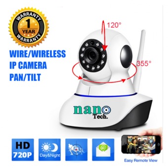Nanotech กล้องวงจรปิด Wireless IP Alarm Camera Support IOS/Android/PC App For Real-time Monitoring - White