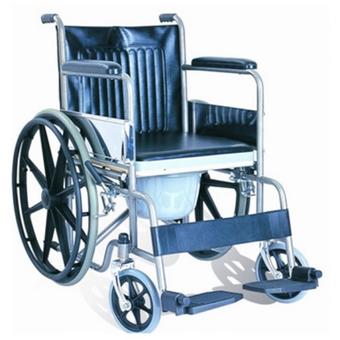 a*bloom รถเข็นนั่งถ่าย พับได้ 2 IN 1 Steel Commode Wheelchair - สีดำ