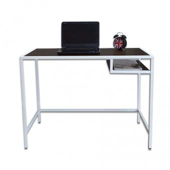 VV โต๊ะทำงานโครงเหล็ก รุ่นKaka สีวอลนัท/ขาว