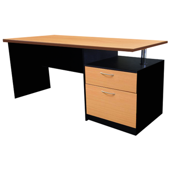 PT โต๊ะทำงานหน้าโต๊ะเมลามีน ขนาด 150 ซม. รุ่น TB150 (สีบีชดำ)