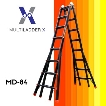 Multi Ladder X บันไดอลูมิเนียม สไลด์ เอนกประสงค์ ยืดหดได้ รุ่น MD-84 ทรงพาด ยาว 9.4 เมตร, ทรง A 4.5 เมตร