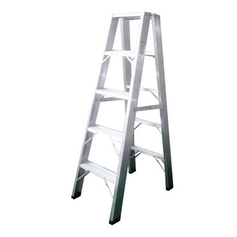 Multi-X บันไดอลูมิเนียมหนา 1.8 mm ขึ้นสองทาง 5 ขั้น ladder aluminium รุ่น ALT205 ( สีเทา )