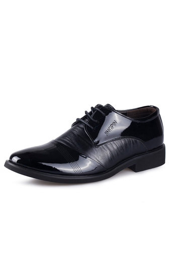 PINSV Leather Mens Formal Shoes Casual Business Shoes（Black） (Intl)