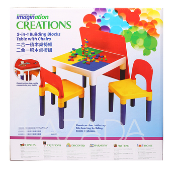 UNIVERSE IMAGINATION 2-IN-1 BUILDING BLK TABLE WITH CHAIRS 852460