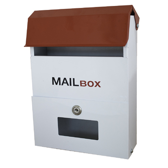 office2art ตู้จดหมาย Mailbox รุ่น White-red ตู้รับจดหมาย ฝาเปิดด้านบน - สีขาว/แดง