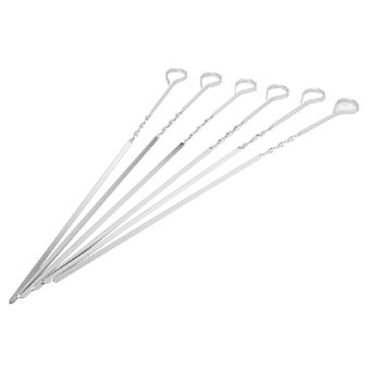Velishy BBQ Barbecue Skewers Stainless Steel Flat Needle 38CM 10pcs