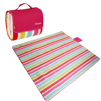 YODO Moisture-proof Mat Pad Water-Resistant Picnic Blanket Tote (200 x 200cm) - Colorful Stripes