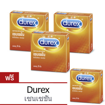 ดูเร็กซ์ ซื้อ3แถม1 ถุงยางอนามัย เซนเซชั่น 3 ชิ้น Durex Buy 3 get 1 Sensation Condom 3's