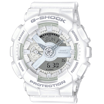 Casio G-Shock mini นาฬิกาข้อมือผู้หญิง สายเรซิ่น รุ่น GMAS110CM-7A1 - สีขาว