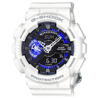 Casio G-shock S SERIES นาฬิกาข้อมือ รุ่น GMA-S110CW-7A3 สีขาว น้ำเงิน (WHITE/blue) สายเรซิน