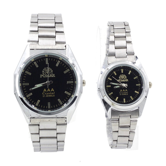 POMAR นาฬิกาข้อมือคู่รัก 9186-8122 (Silver/Black)
