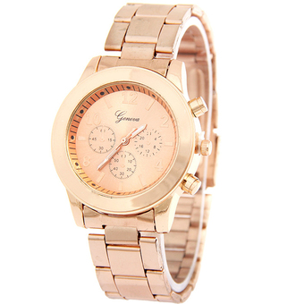 GENEVA Business นาฬิกาข้อมือผู้หญิง สีเงิน สายสแตนเลส รุ่น BB0002 (Rose Gold)