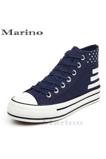 Marino รองเท้าผ้าใบผู้หญิงหุ้มข้อ รุ่น A003 - สีน้ำเงิน