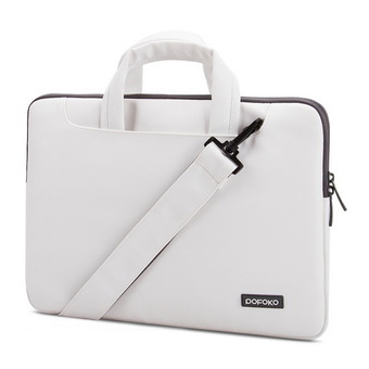 POFOKO New Lita 13.3 inch Portable Quality Waterproof Laptop Bag with Shoulder Strap White