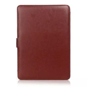 PU Leather Book Cover Clip On Case for Apple MacBook 12 inch with Retina Display (2015 NEWEST VERSION) - Brown