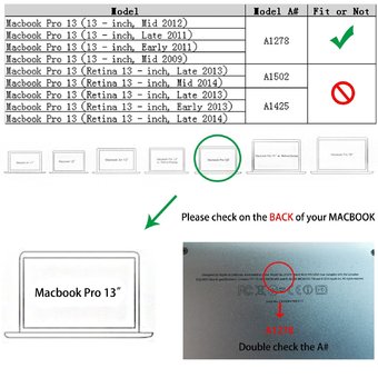Welink 3 in 1 Apple MacBook Pro 13" Case / Clear Crystal Case + Anti-dust Plug + Keyboard Cover for Apple MacBook Pro 13" [Models:A1278] (Clear Black)" ร้านค้าดี ราคาถูกสุด - RanCaDee.com