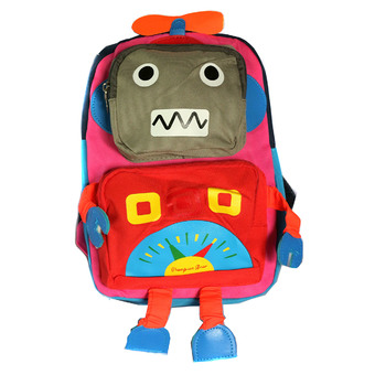 กระเป๋านักเรียน กระเป๋าเด็กอนุบาล รูปหุ่นยนต์ (สีแดง)
