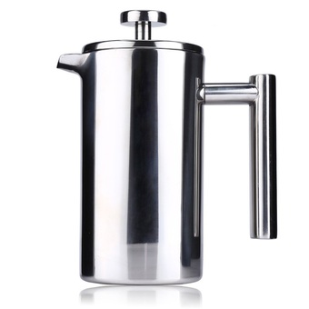800ML Stainless Steel Cafetiere French Press with Filter Double Wall (SILVER)