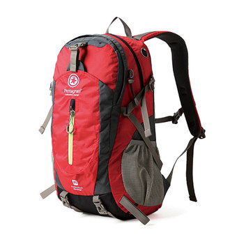 PENTAGRAM กระเป๋าเดินป่า กระเป๋าสะพายหลัง เป้แบ๊คแพ๊ค Backpack กันน้ำ รุ่น PM002 ขนาด 40L (สีแดง)