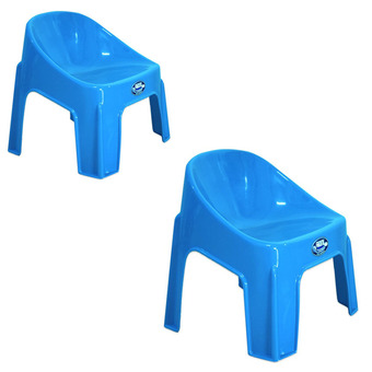 Freezeto เก้าอี้เด็กเก้าอี้ผู้ใหญ่อย่างดีพลาสติก แฟนซี (สีฟ้า) แพ็ค 2 ตัว