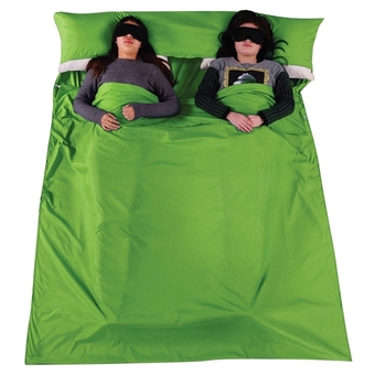 Sleeping Bag Portable Outdoor Travel Envelope Cotton Sleeping Bag 180*(210+20)cm(Green)