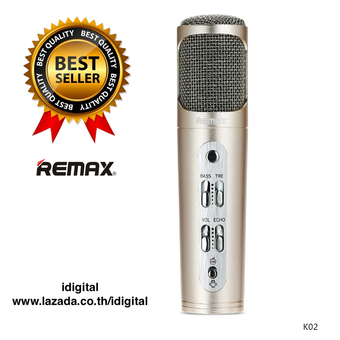 Remax Microphone Karaoke ไมโครโฟน ร้องเพลง คาราโอเกะ สำหรับ iPhone/Android (Gold)