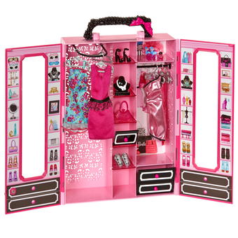 Barbie ชุดกระเป๋าตู้เสื้อผ้าบาร์บี้