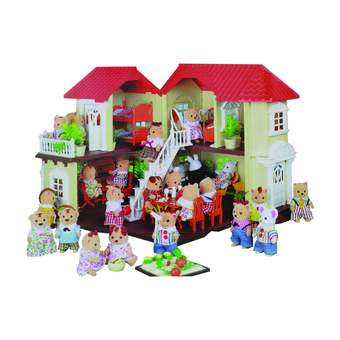 Morestech บ้านตุ๊กตาหมี 2 ชั้น Happy Family รุ่น 012-01
