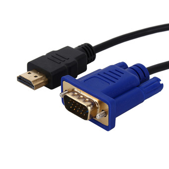 Black 6 ft 1.8M Gold HDTV HDMI to VGA Male HD15 Adapter Cable for PC TV DF (Intl)